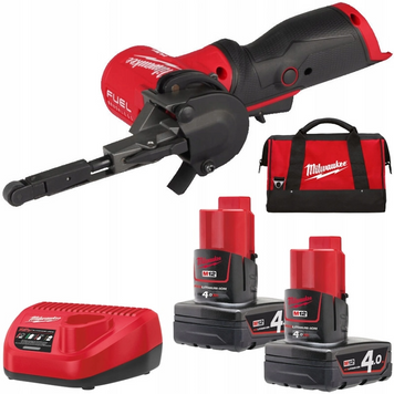 Шліфмашина стрічкова акумуляторна безщіткова MILWAUKEE, M12 FBFL10-0, 10мм SET  4933480958 SET  фото
