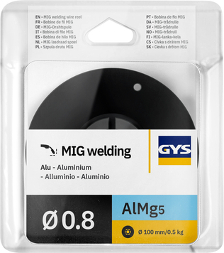 GYS Бобина дроту &Oslash; 100 мм, AlMg5 алюміній-магній &Oslash; 0,8, 0,5 кг  086548 фото