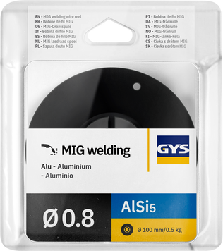GYS Бобина дроту &Oslash; 100 мм, AlSi5 алюміній-кремній &Oslash; 0,8, 0,5 кг 086685 086685 фото